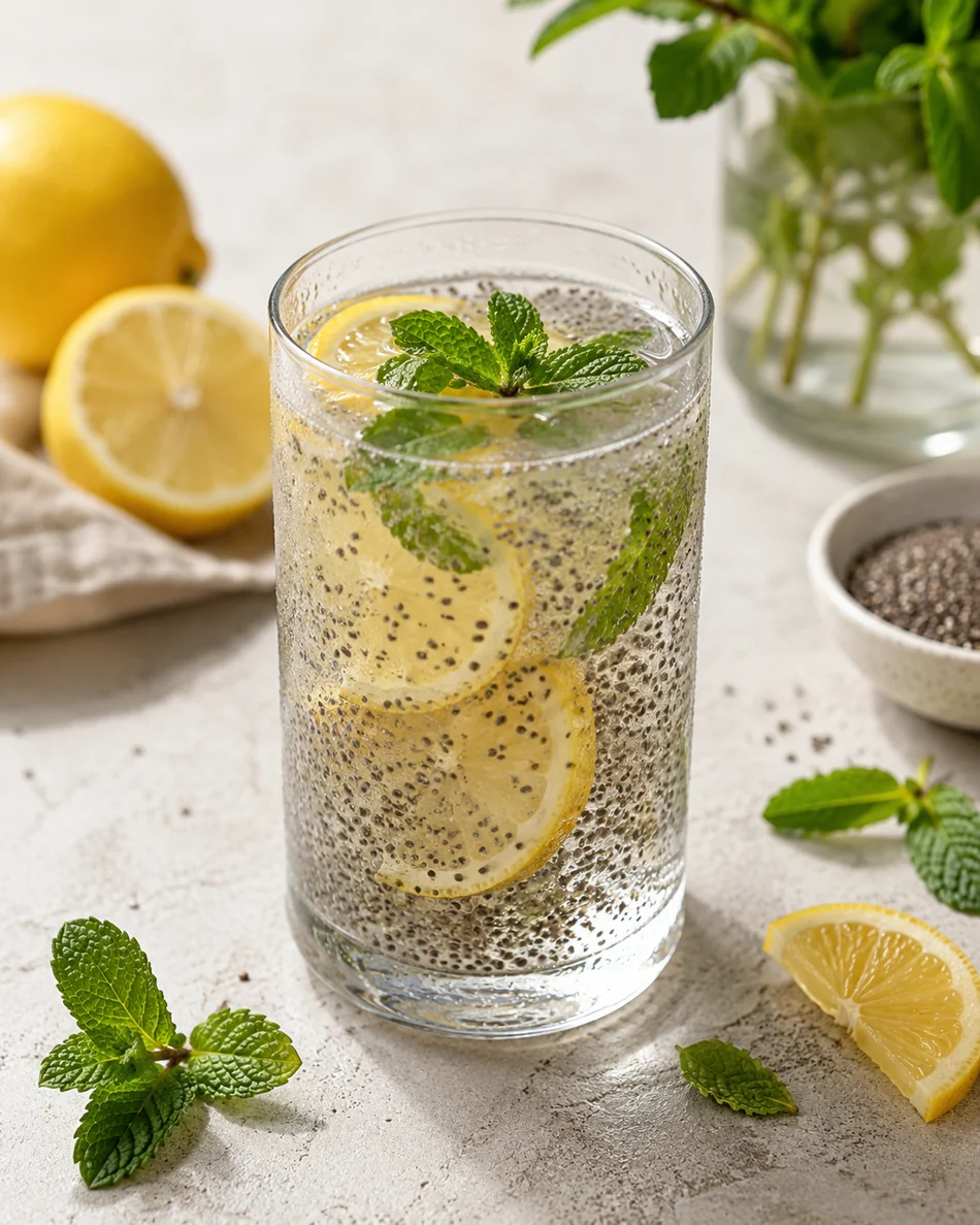 Agua con chía y limón